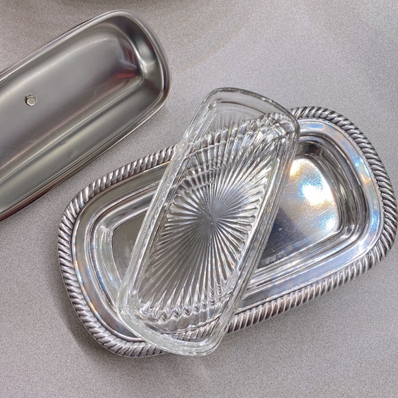 Vintage Leonard Denmark Butter Dish Butter Plate, silver plated butter dish - Picture 4 of 6